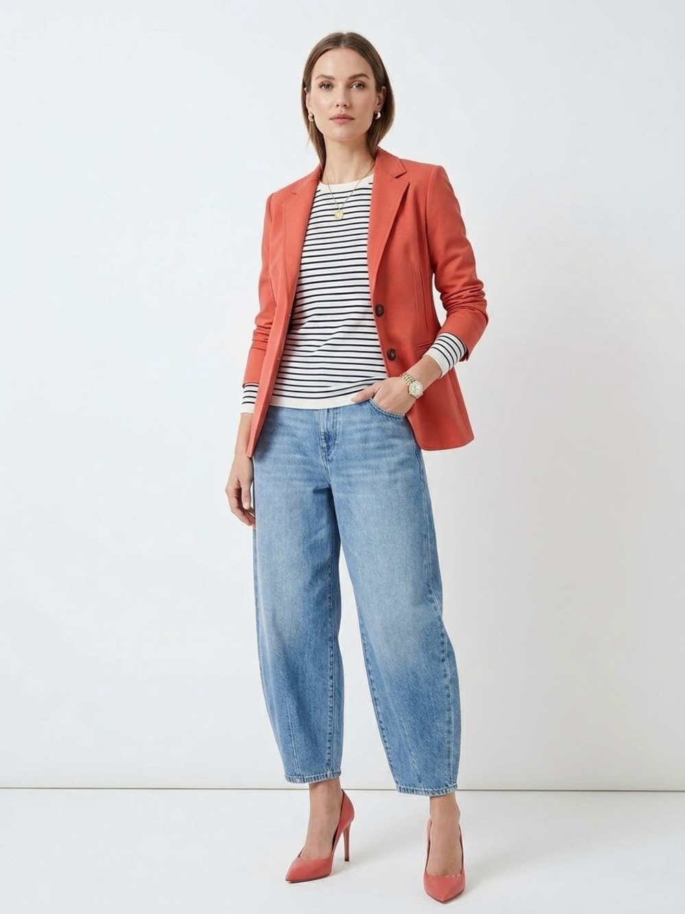 Emporio Armani Coral Pink Blazer - size 38